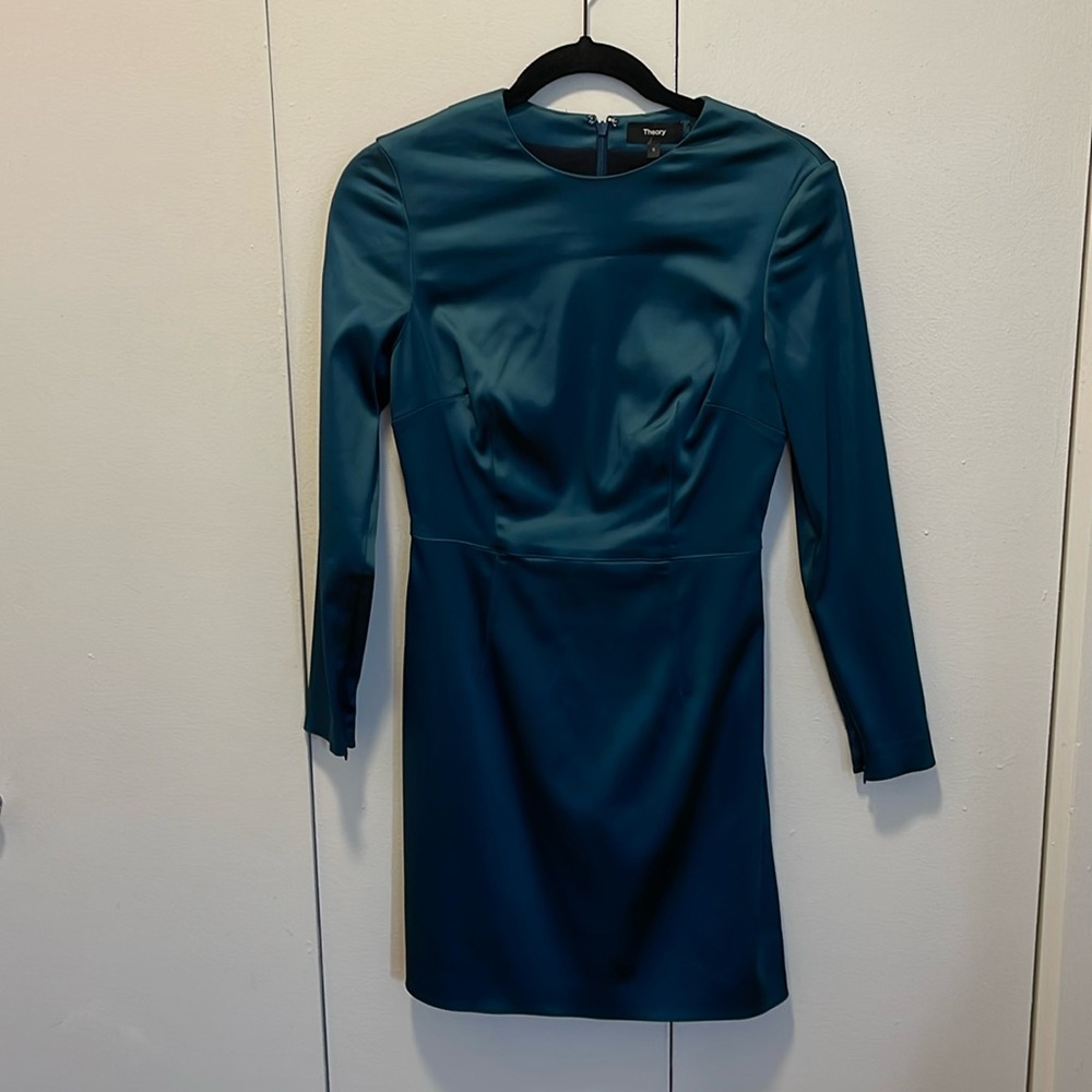 Theory dress never worn teal long sleeve